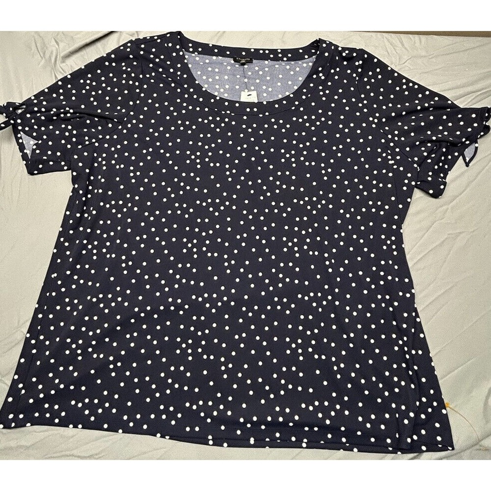 NWT Talbots Top Size 3X Womens Navy Blue Blouse Rayon Shirt MSRP $99